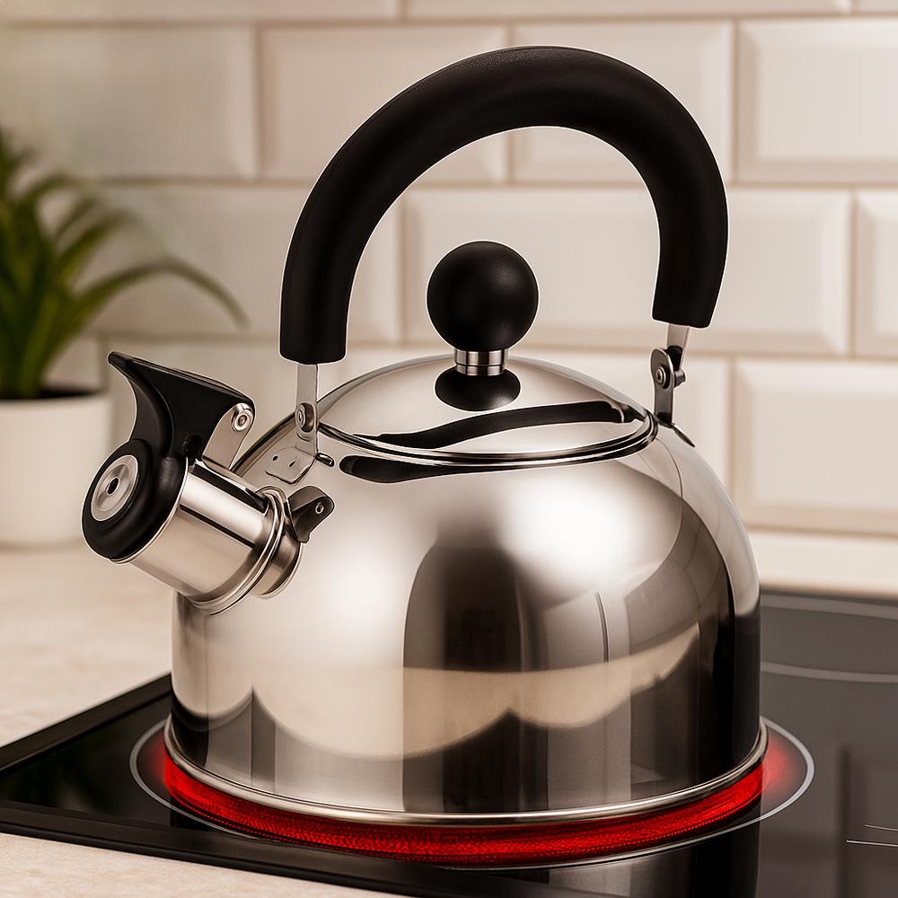 Чайник для плиты со свистком UniSteel нержавеющая сталь одинарное дно 1,6 л (03-MH-1761)
