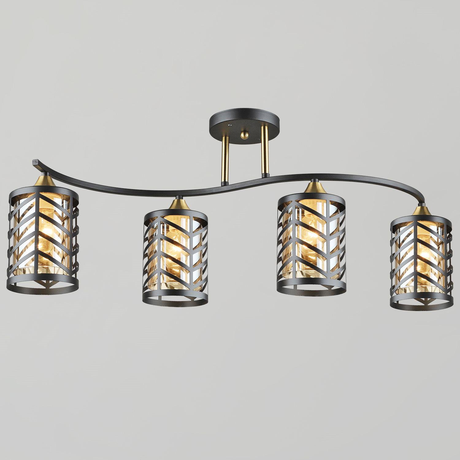 Люстра потолочная в гостиную Sirius B N5943/4 BK+COP на 4 плафона (000045172)