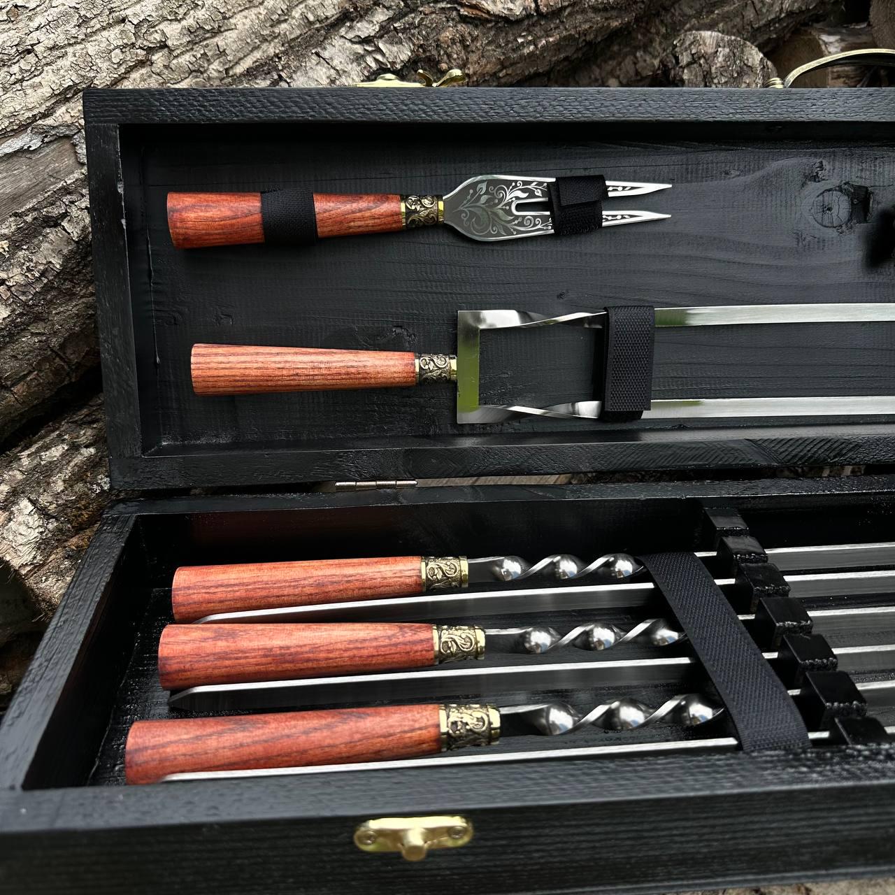 Набор шампуров Premium-Lux 14-1 в кейсе (19132853)