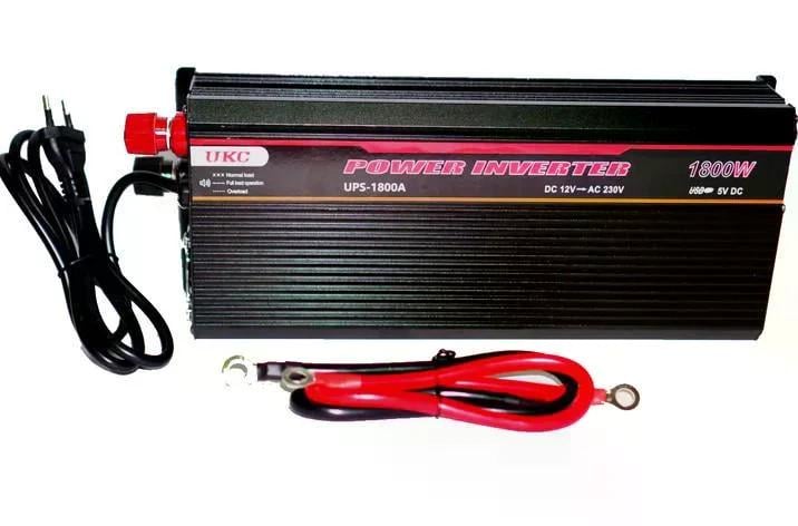 Инвертор 5 CORE UPS-1800A 1800W 12V-220V преобразователь напряжения с функцией зарядки аккумулятора и UPS (18923)