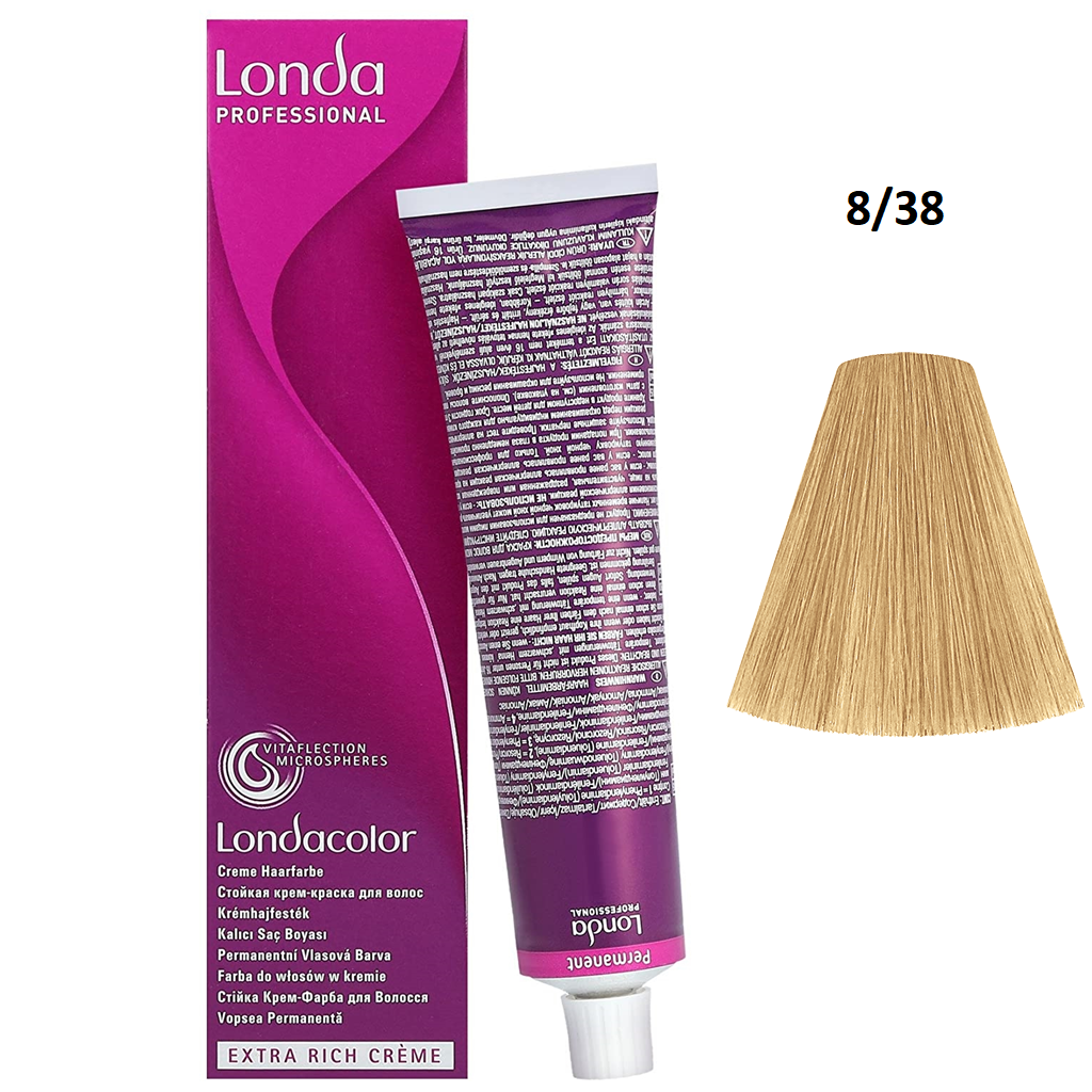 Фарба для волосся Londa Professional Permanent Color Extra Rich Creme 8/38 Light blonde gold pearl 60 мл - фото 2