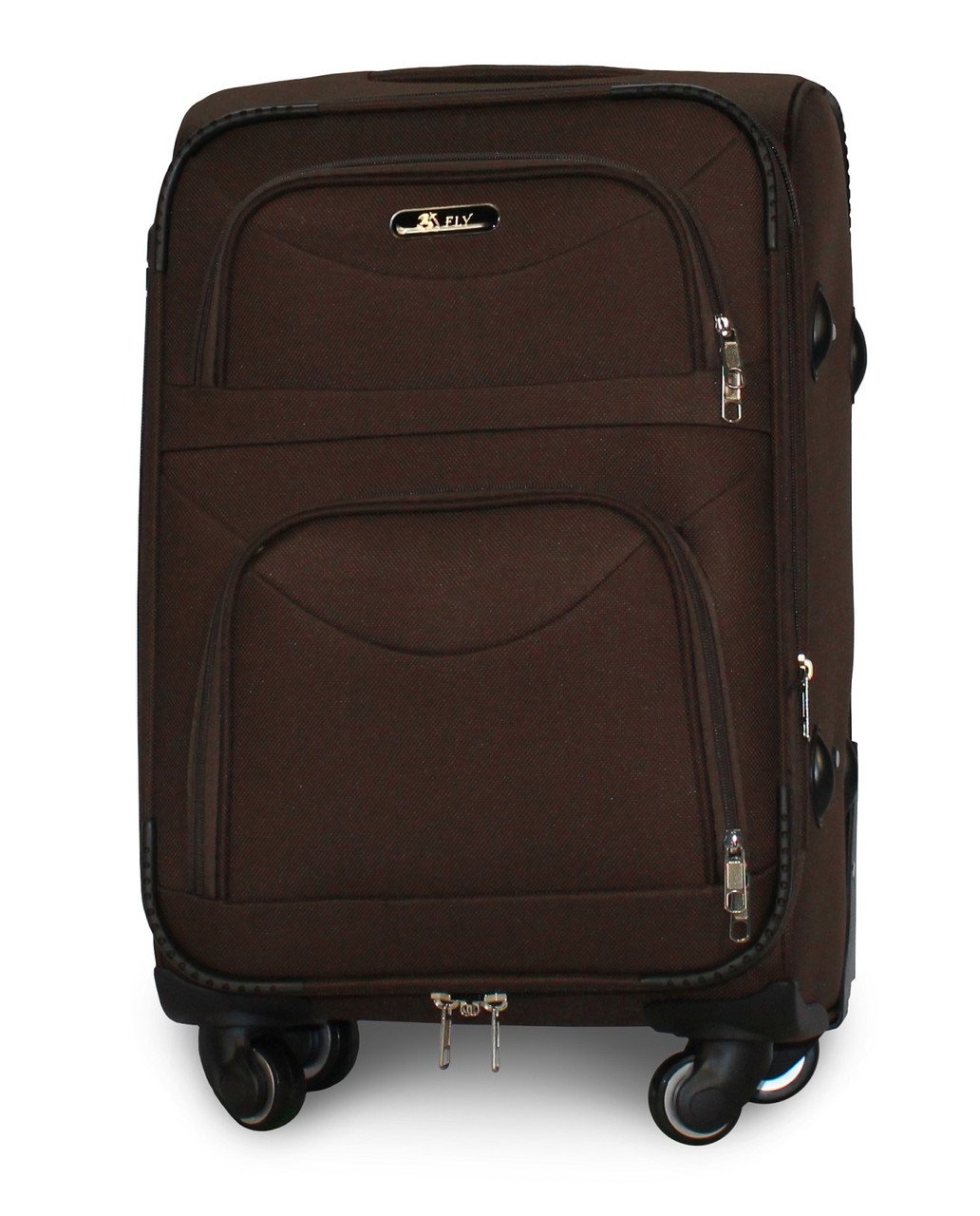 Чемодан ручная кладь Fly 6802 малый на 4 колесах 54х35х22 см Коричневый