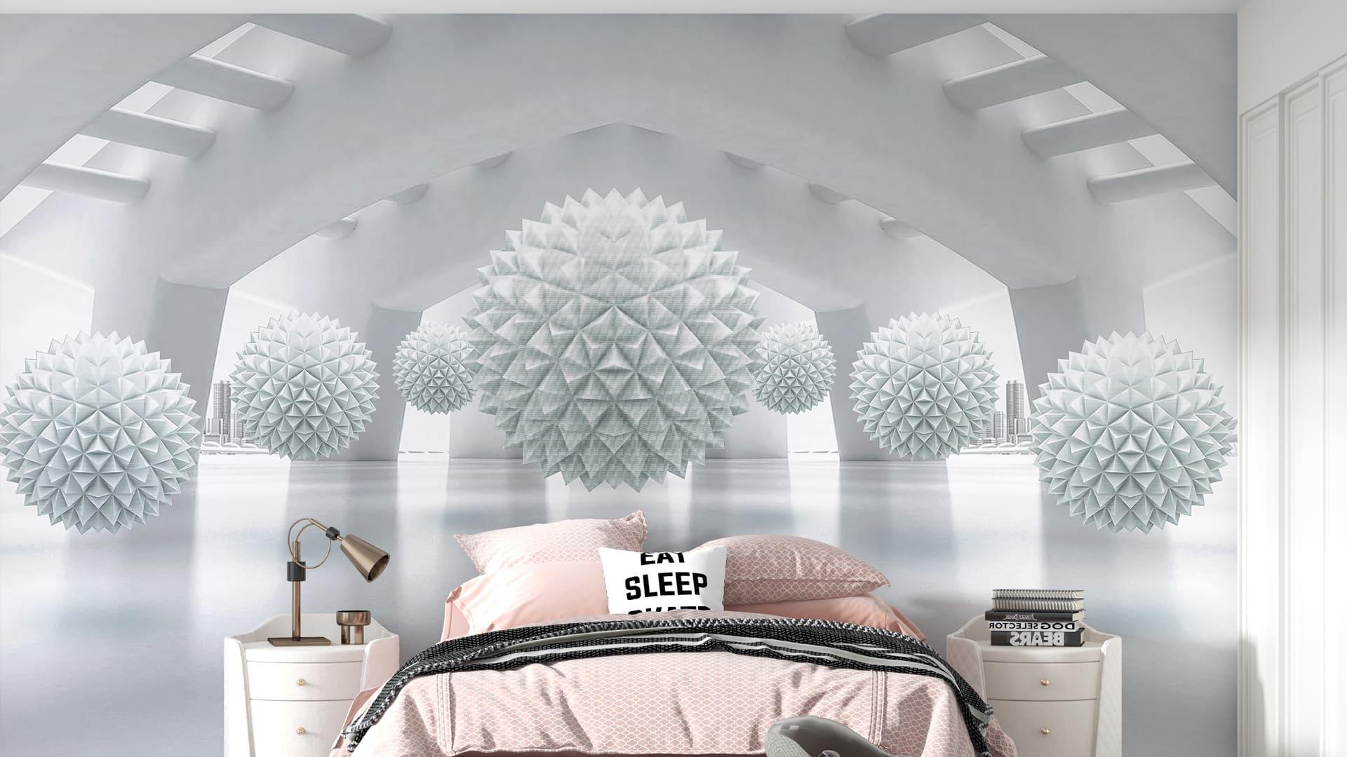 Фотообои флизелиновые Styleo Print-walls 3D Зубчатые сферы 0157 400х250 см (Pw-0157/4)