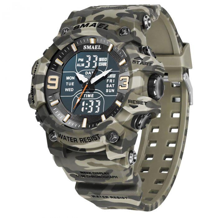 Часы наручные мужские Smael Brutal Haki (1586)