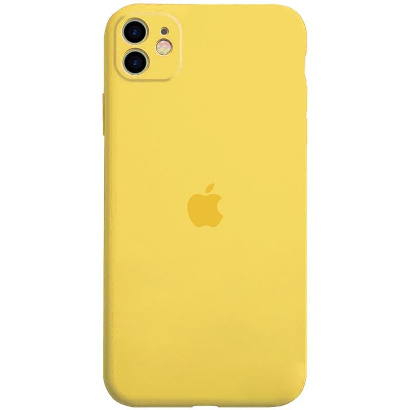 Противоударный чехол Silicone Case Full Camera Protective AA для Apple iPhone 12 6.1" Желтый/Yellow