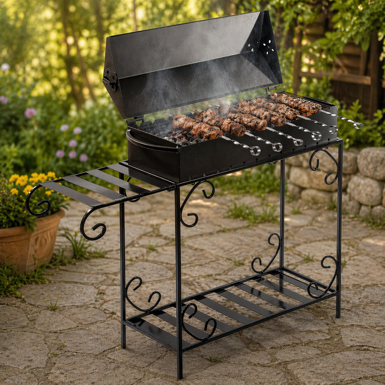 Мангал-барбекю Jooki Гефест на 12 шампуров 3 мм на дровнице