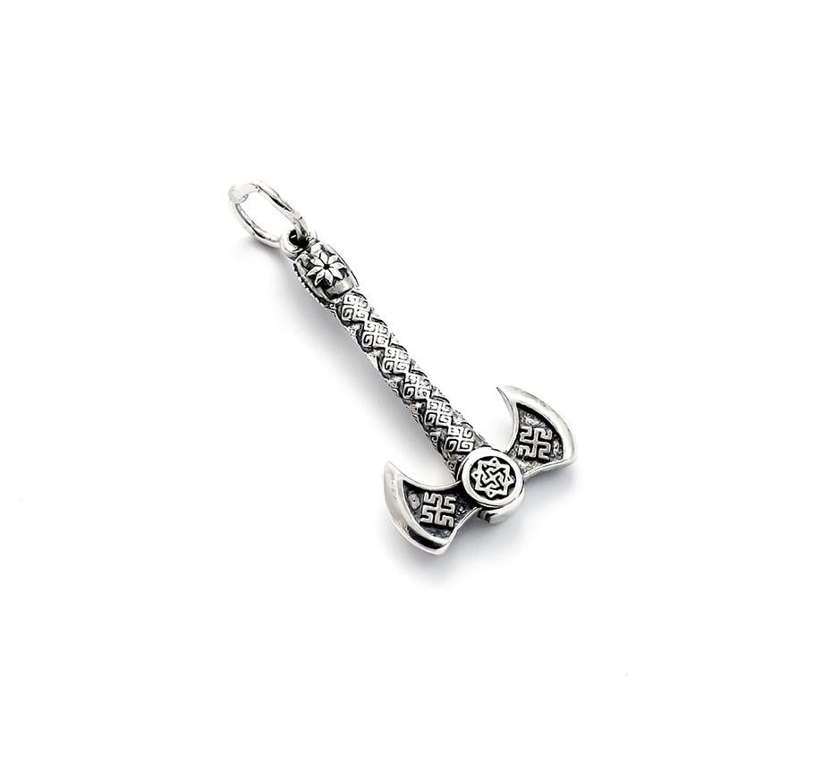 Кулон Maxi Silver 8986 Секира перуна с оберегом валькирия (88986)