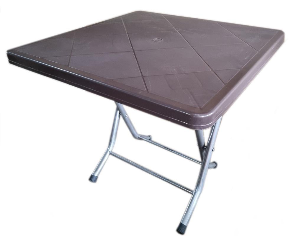 Стол раскладной Бари квадратный пластиковый 80х80 см Коричневый (26004449) Стол раскладной Бари квадратный пластиковый 80х80 см Коричневый (26004449)