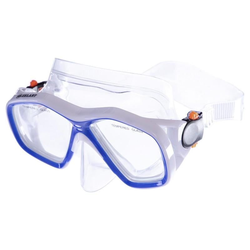 Набор для плавания маска c трубкой Zelart M276-SN120-PVC Синий с белым (NA003657) - фото 2