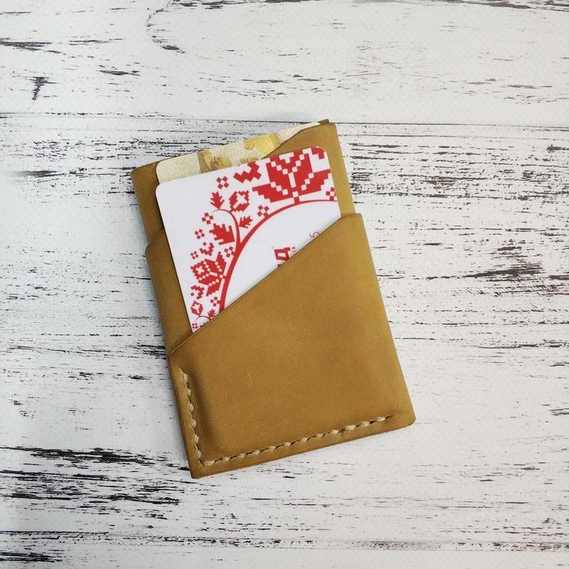 Картхолдер кожаный Stedley Cardholder 1.0 для карт и купюр Песочный (2528280676)