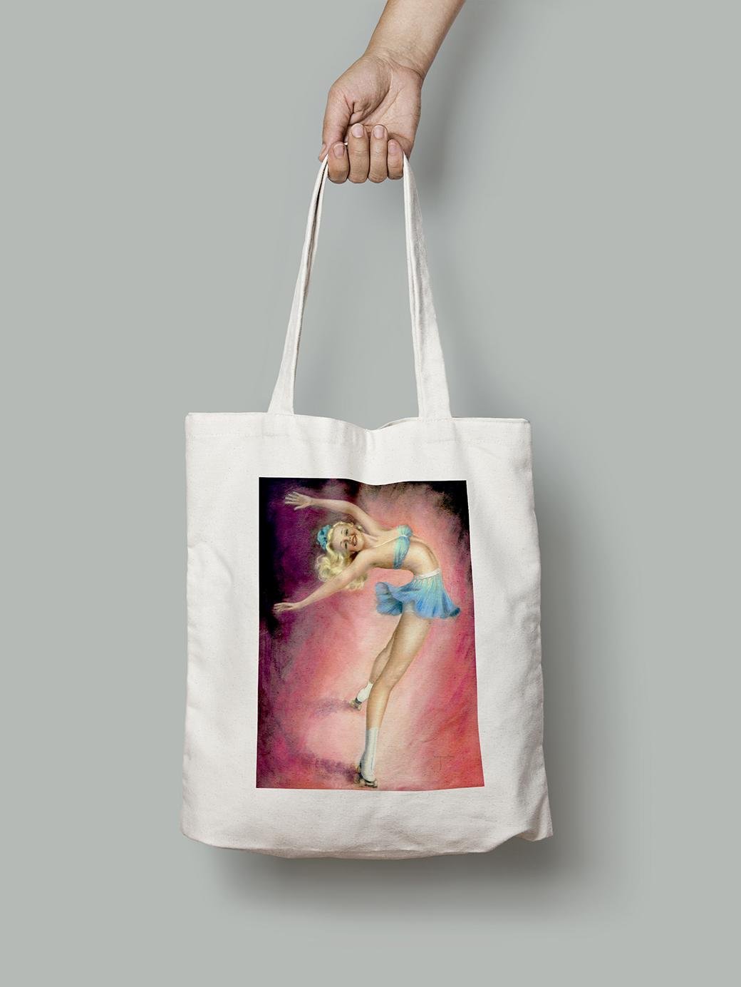 Эко-сумка Девушка катается на роликах шопер (pin_up010046_Bag)