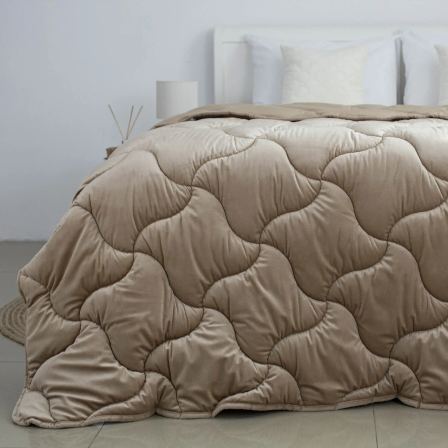 Одеяло ТЕП Velour велюр-микрофибра Double Air 180x210 см Золотой бежевый (11558)