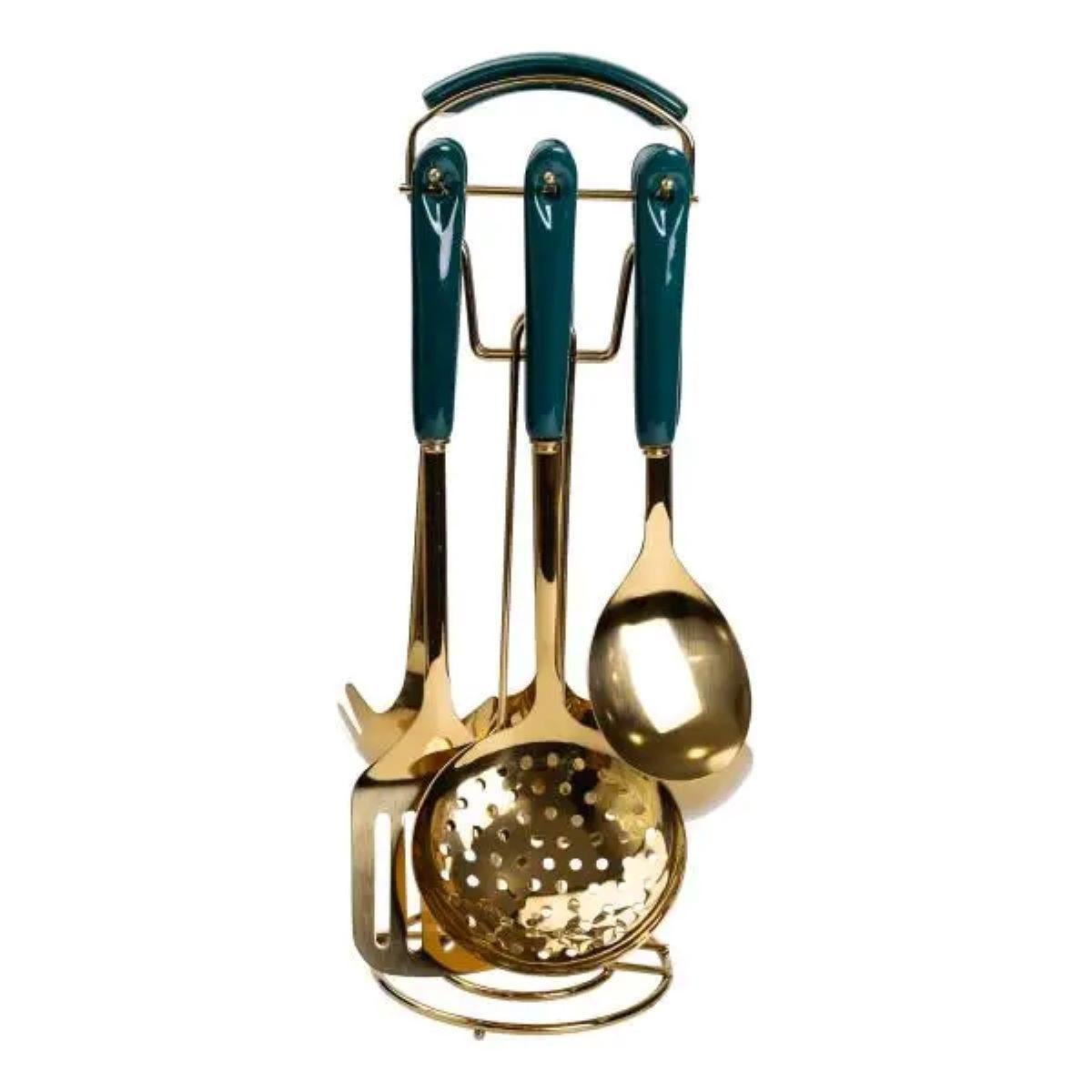 Набор кухонных принадлежностей на подставке HP-20-67 7 шт. Изумрудный (A-033762) - фото 2