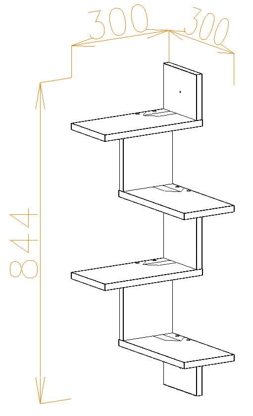 Полка настенная угловая MEBLIBUD P-114 открытая Белый - фото 3