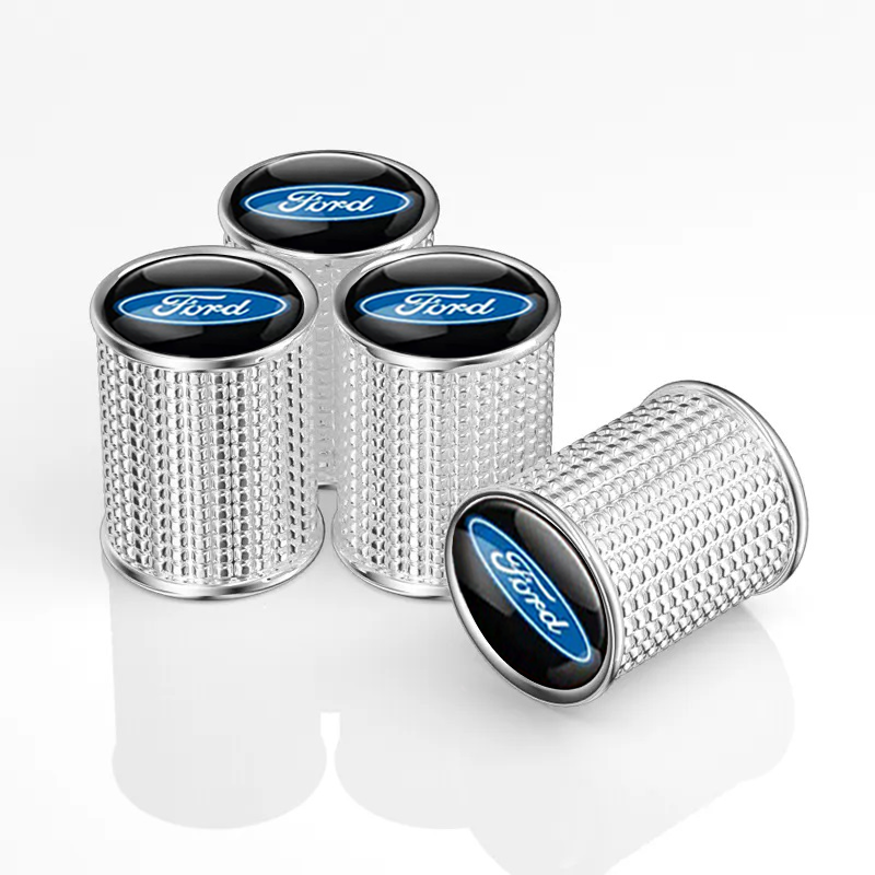 Набор колпачков на ниппель SUNROZ Caps для автомобиля Ford Lux металл 4 шт. Silver (A67518)