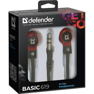 Наушники Defender Basic 619 Black/Red (36262300) - фото 2