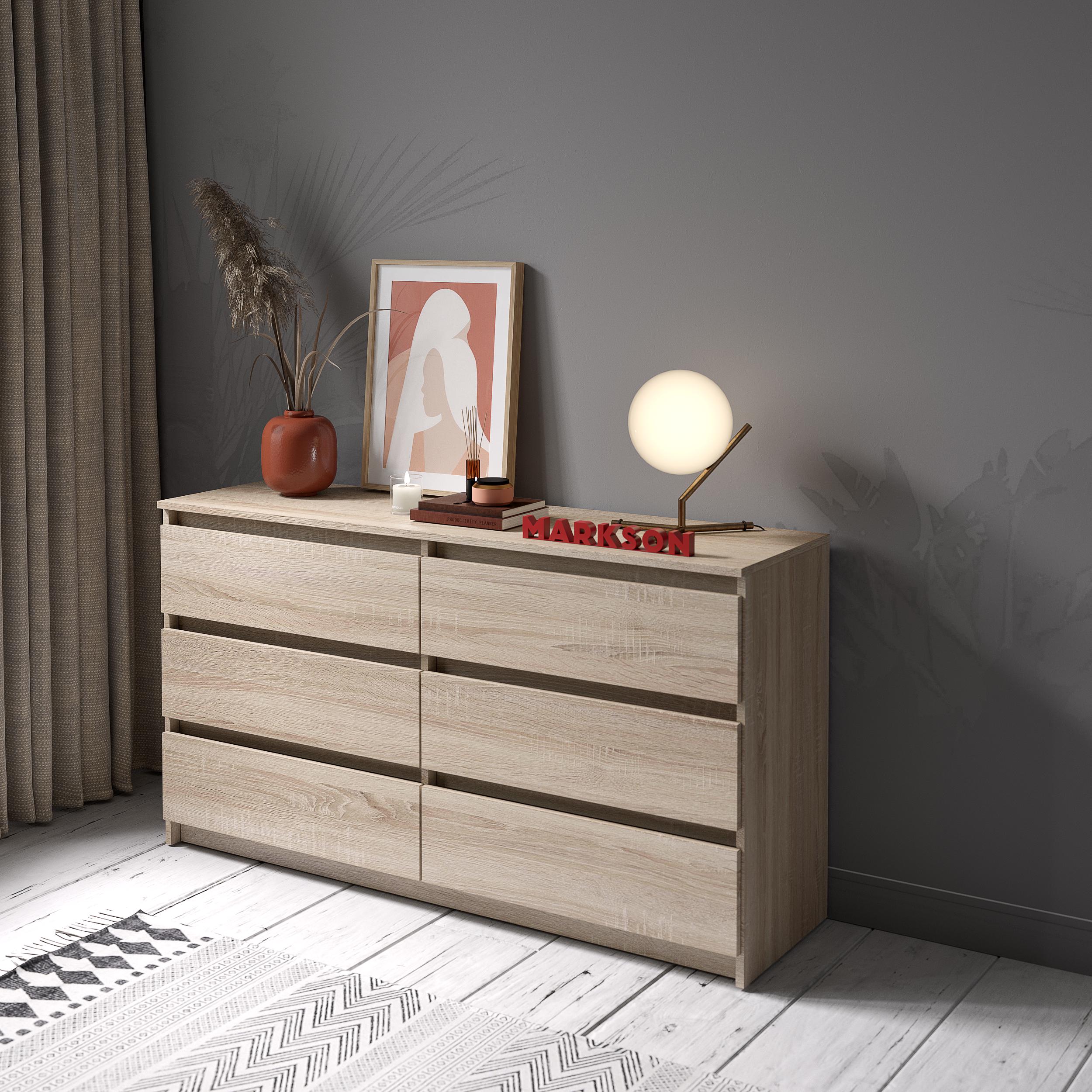 Комод на 6 висувних ящиків 1400 мм Дуб сонома (MS303)