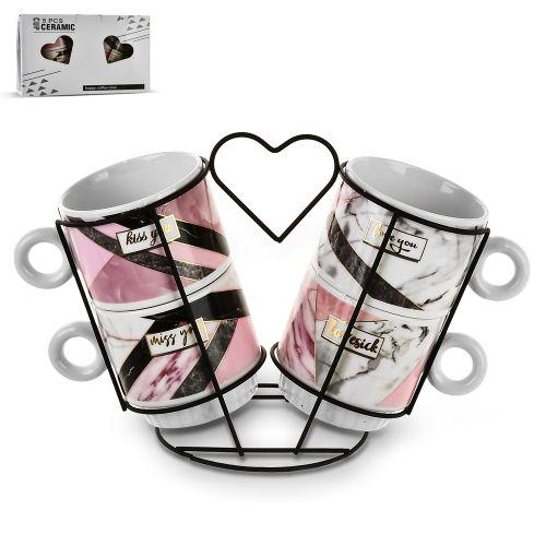 Чашки на підставці Love 5 шт. 250 мл - фото 2 Чашки на підставці Love 5 шт. 250 мл - фото 2