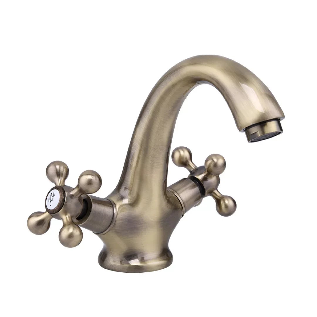 Смеситель для умывальника двухвентельный Frap F1019-4 Бронзовый (F1019-4)