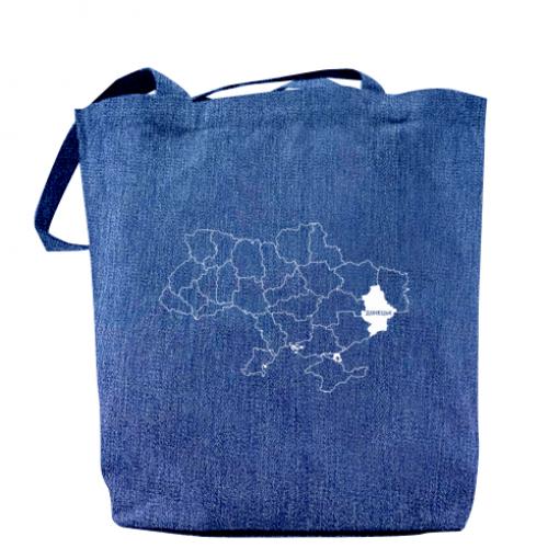 Шоппер Донецк на карте Украины 37х41 см Джинс (15386697-61-191576) - фото 1 Шоппер Донецк на карте Украины 37х41 см Джинс (15386697-61-191576) - фото 1