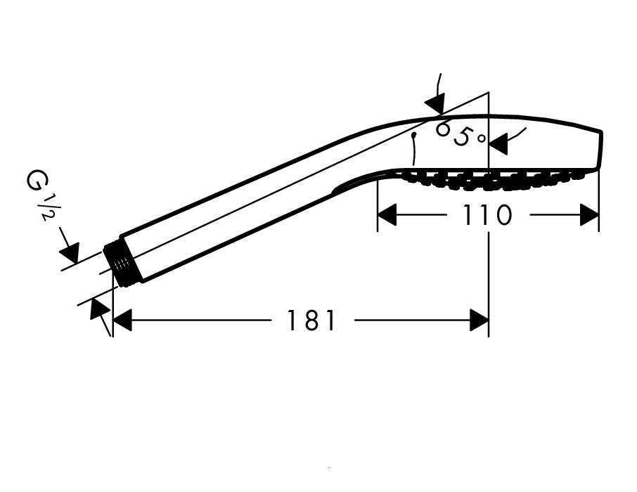 Душова лійка Hansgrohe Croma 26800400 з кнопкою 110 мм Хром (124294) - фото 2