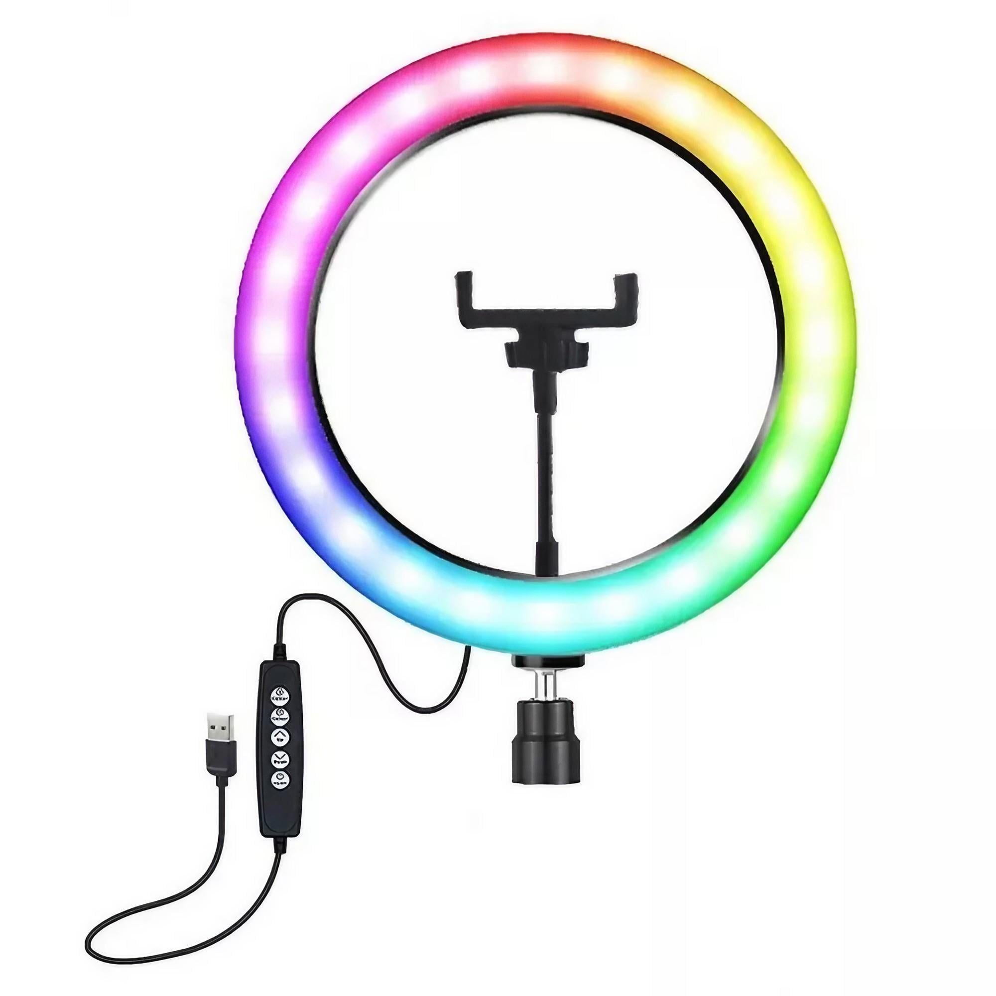Кольцевая лампа 30 см 120 LED/21 RGB USB 5V пульт на кабеле (kmtЦ-000073806)