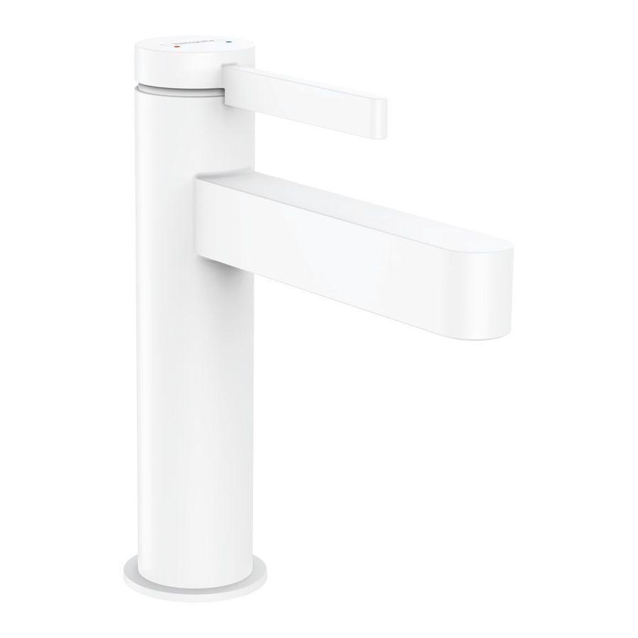 Смеситель для умывальника Hansgrohe Finoris 110 с донным клапаном push-open Белый матовый (76020700)