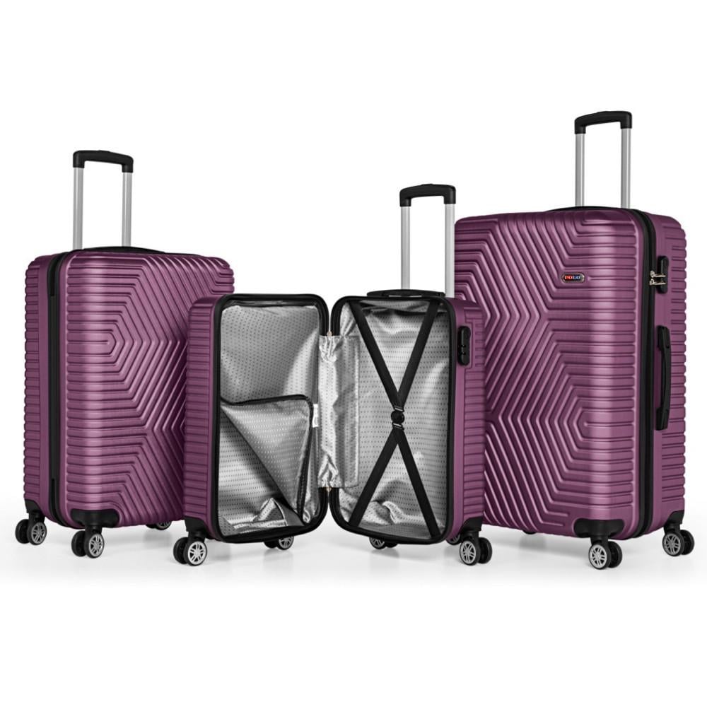 Чемодан Polo ПК012-М поликарбонат на 4-х двойных колесах средний М 70 л Баклажановый - фото 2 Чемодан Polo ПК012-М поликарбонат на 4-х двойных колесах средний М 70 л Баклажановый - фото 2