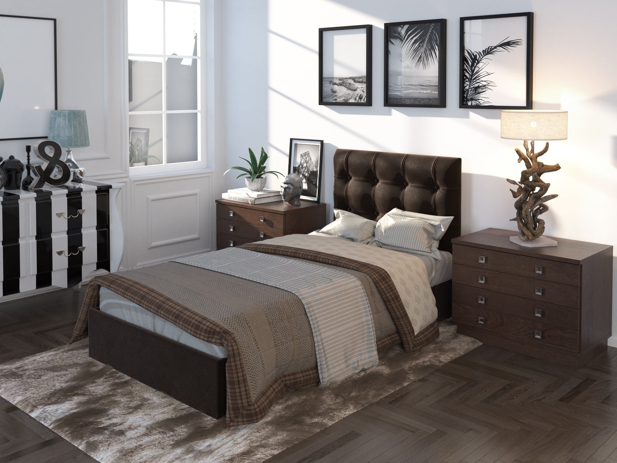 Кровать BNB GrenadineDesign без подъемного механизма 90x200 см Коричневый (r2_sent_184)