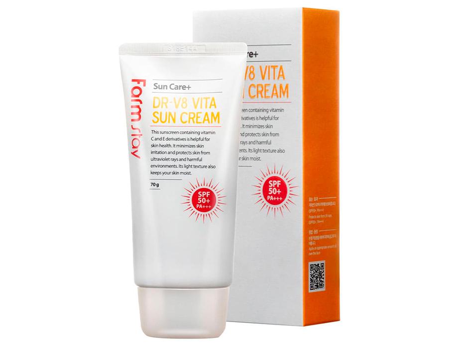 Крем для обличчя сонцезахисний FarmStay DR.V8 Vita Sun Cream SPF 50+ 70 мл (8809426958047)