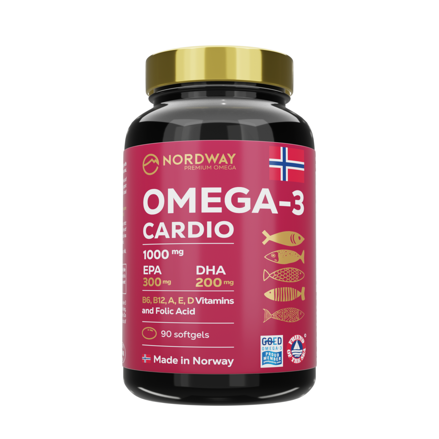 Добавка Nordway Cardio OMEGA-3 1000 мг в мягких капсулах 90 капсул