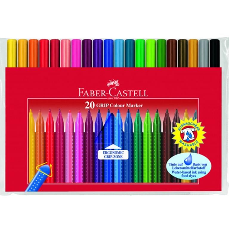 Фломастеры Faber-Castell Grip 20 цв. трехгранные (155320)