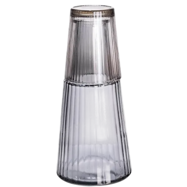 Графин со стаканом-крышкой рифленый 800/250 мл Прозрачный Графин со стаканом-крышкой рифленый 800/250 мл Прозрачный