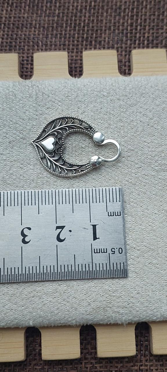 Срібні сережки калачі Серце 925 проби дукачі Чорнийння (2824260816) - фото 7