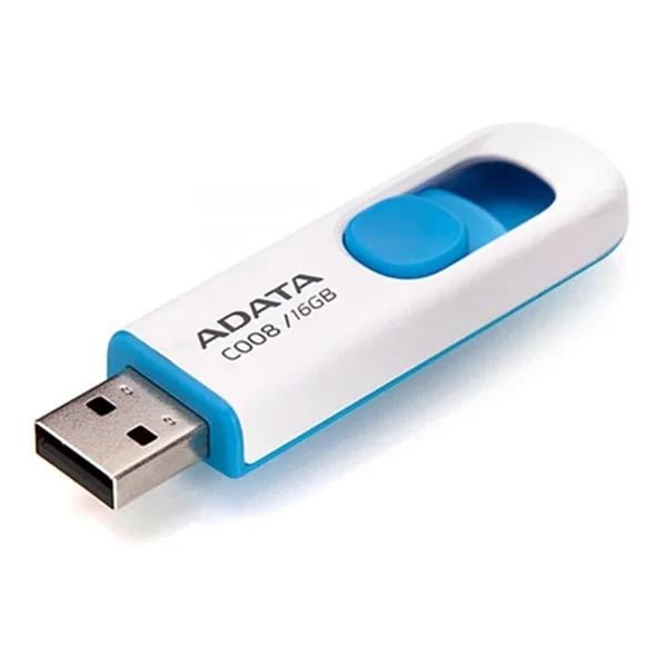 Флеш-накопитель USB ADATA C008 16 Гб USB 2.0 White/Blue (AC008-16G-RWE)