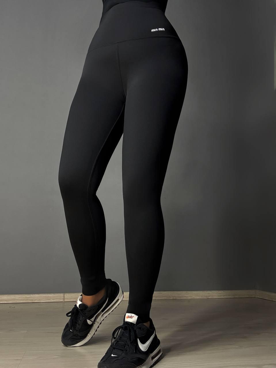 Лосины женские Clover 9973 утепленные с пуш-ап и широким поясом XL Черный (5259)