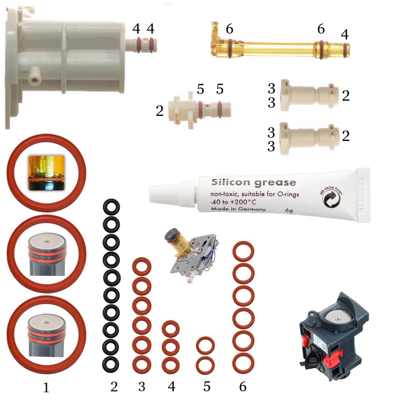 Ремкомплект XL заварного устройства и поршня термоблока со смазкой Silikonfett для кофемашины Delonghi ESAM (1507479985) - фото 4