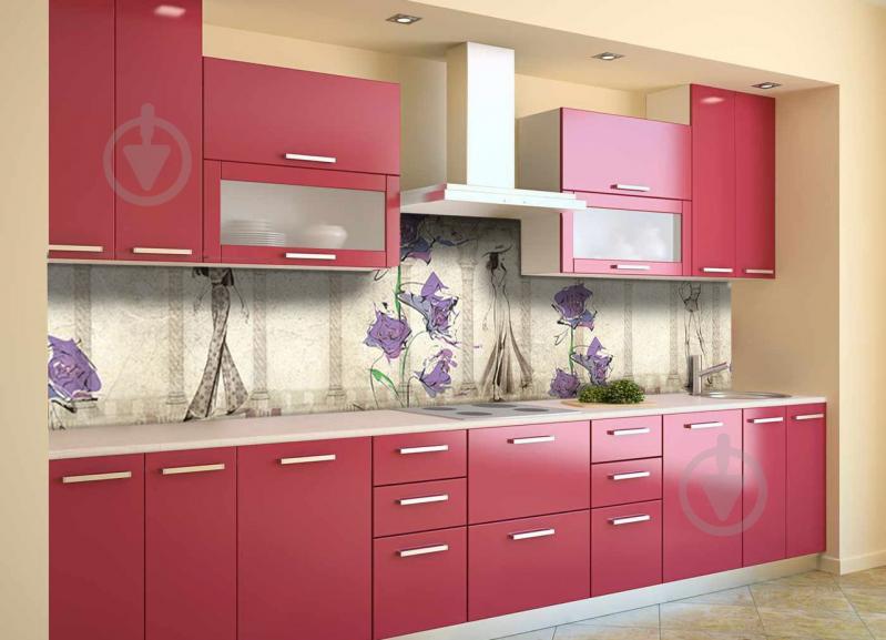 Скинали на кухню Zatarga «Акварельная Дива» 600х3000 мм виниловая 3Д наклейка кухонный фартук самоклеящаяся Z180650/2