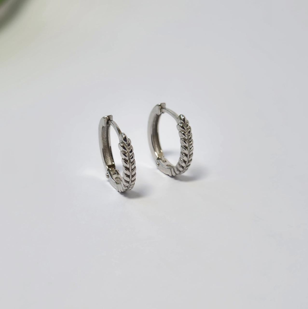 Серьги Колосок без камней из серебра 15 мм 925 пробы 3,04 г (82154)