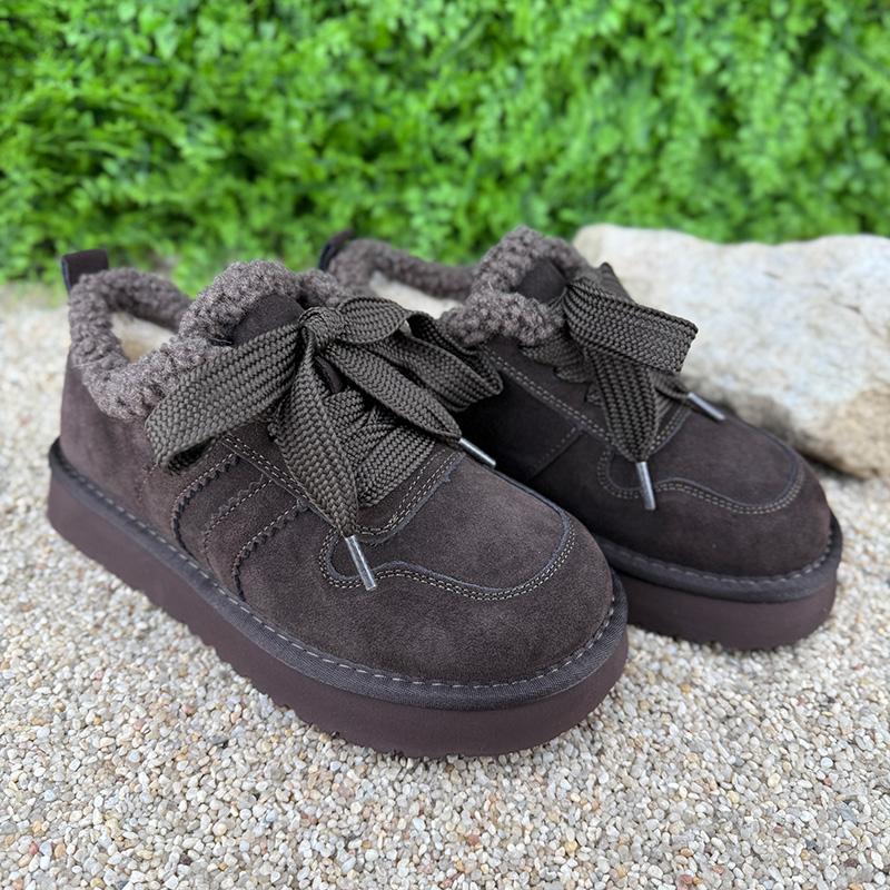 Кеди жіночі хутряні товста шнурівка Е-0050266-41 p. 41 26 см Коричневий (114475215) - фото 3