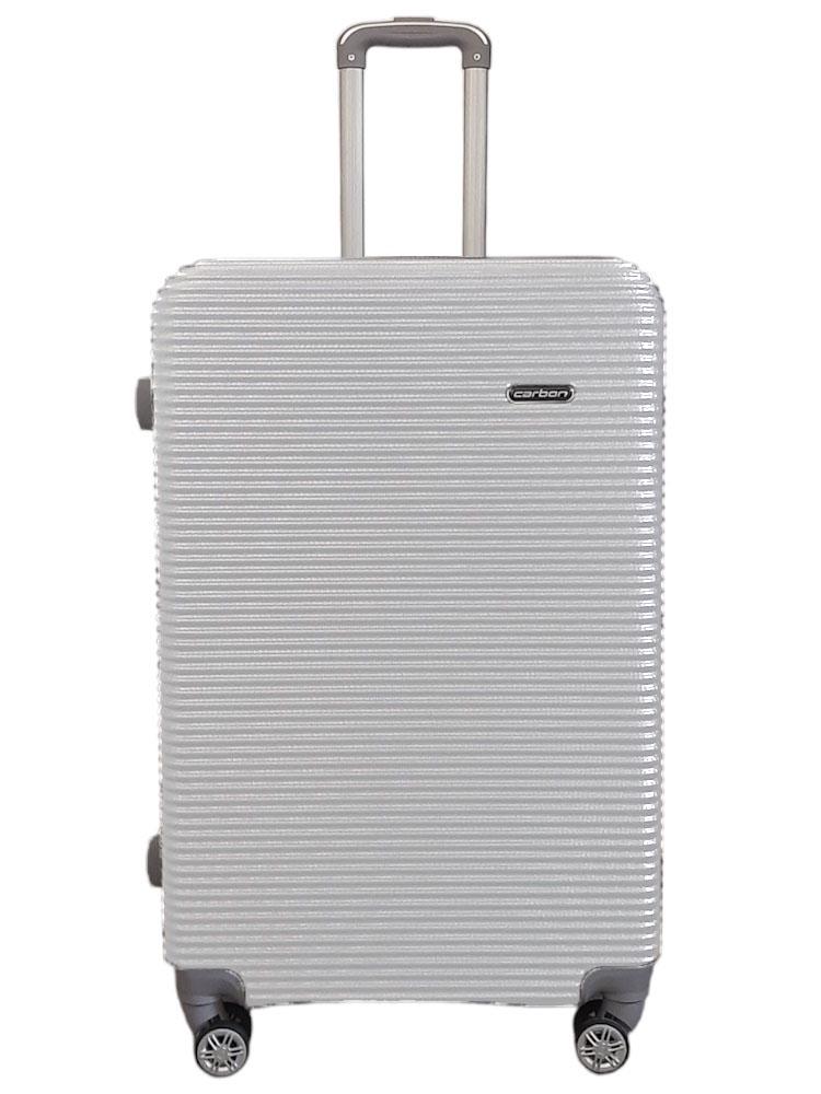 Чемодан дорожный большой Carbon 0508 L пластиковый Серебряный