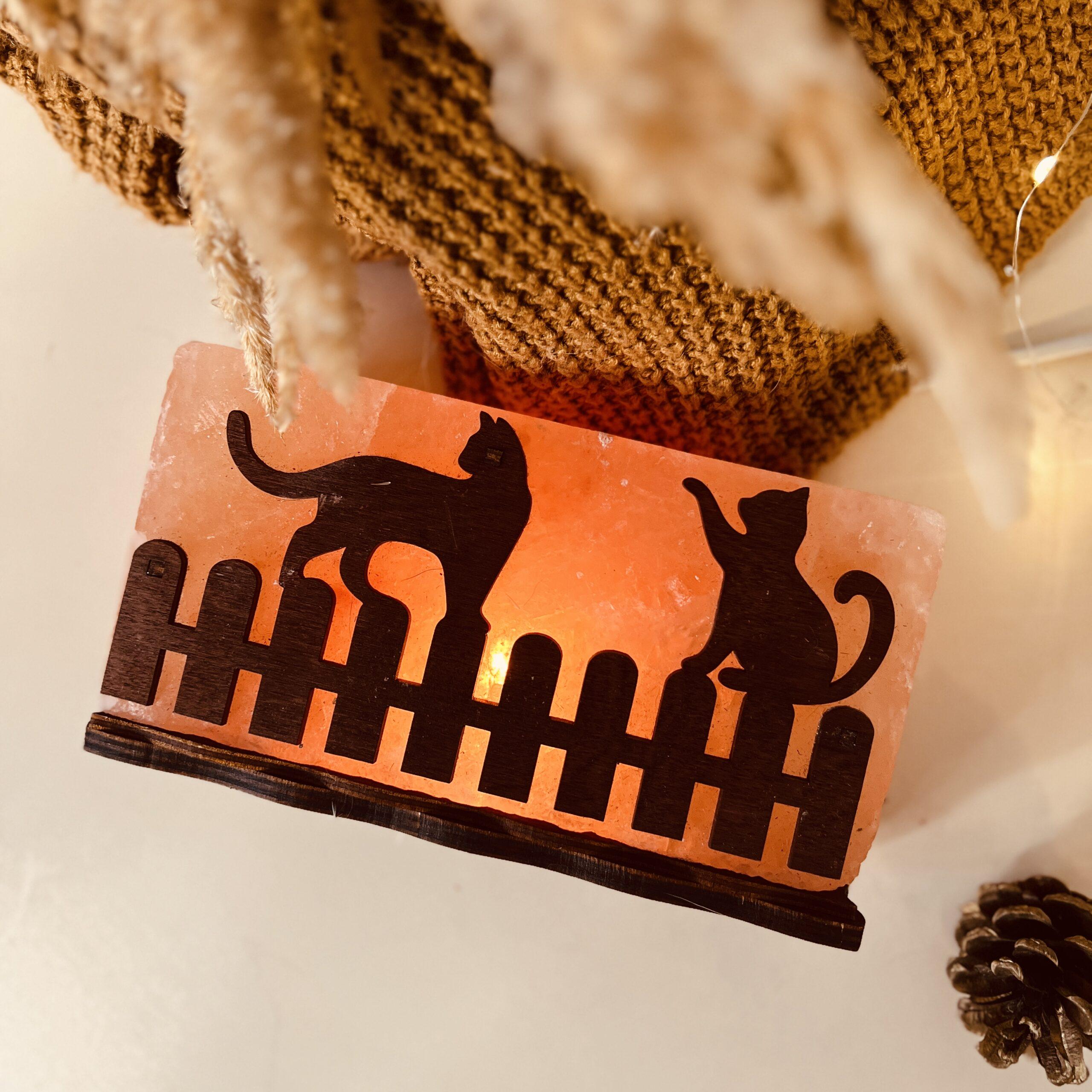 Соляна лампа декоративна Himalayan Коти на паркані 1 кг (29909030) - фото 5