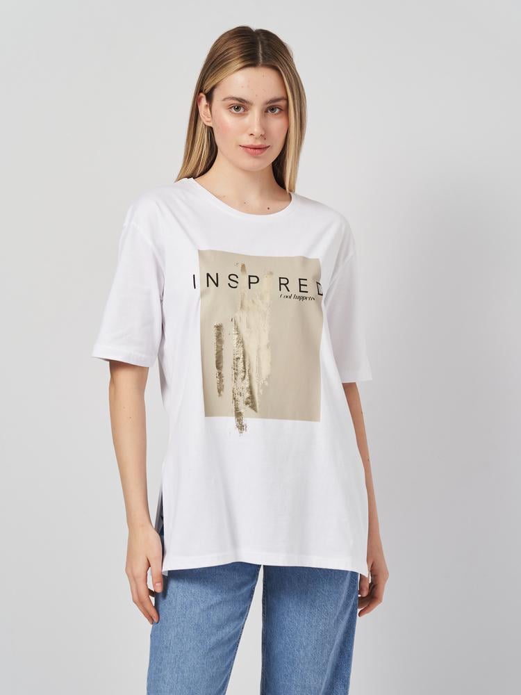 Футболка Olivia 2417x04 женская M\L Бело-бежевый (188694-1)