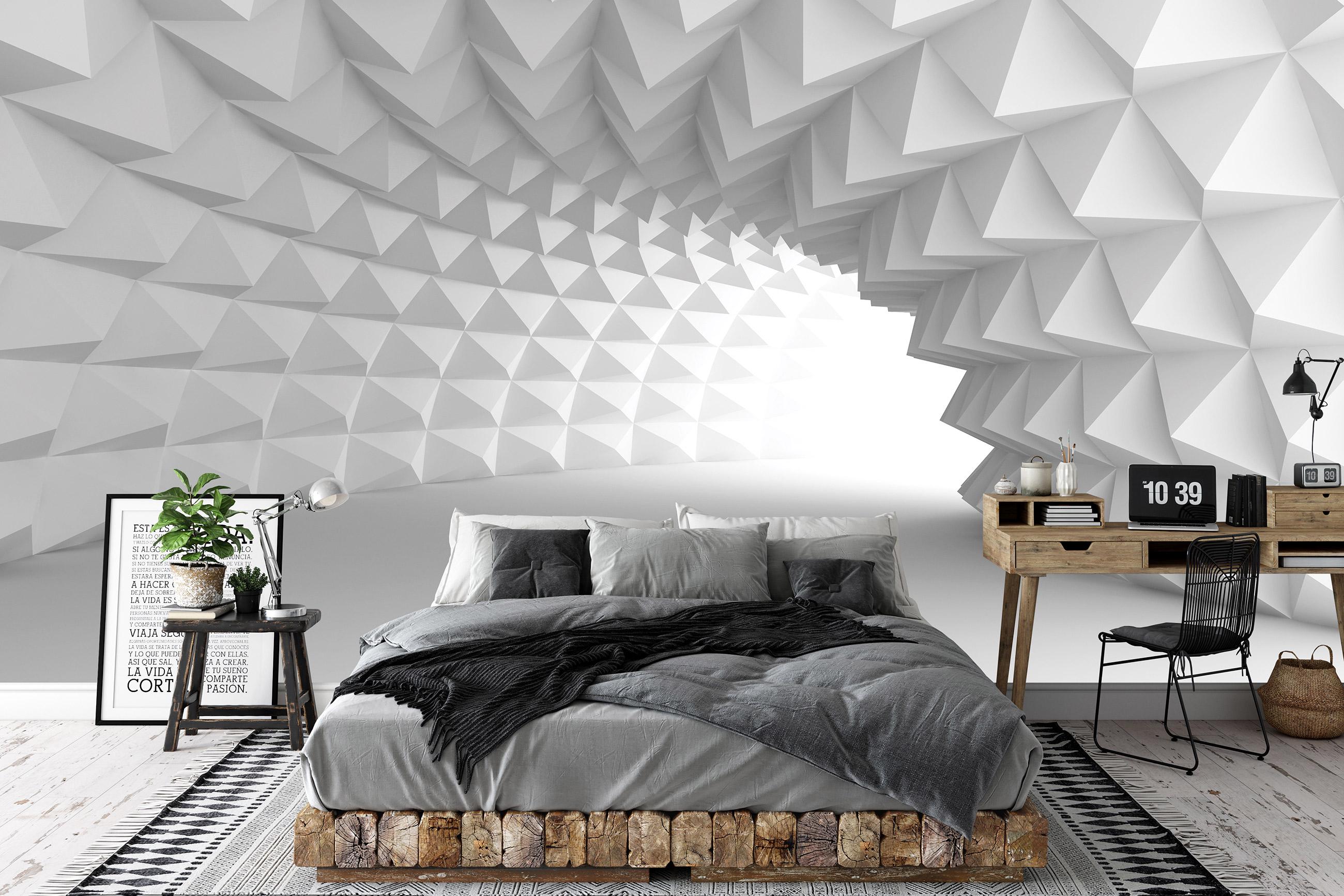 Фотошпалери флізелінові 3D тунель з клеєм 300х210 см Білий (14183VX6)