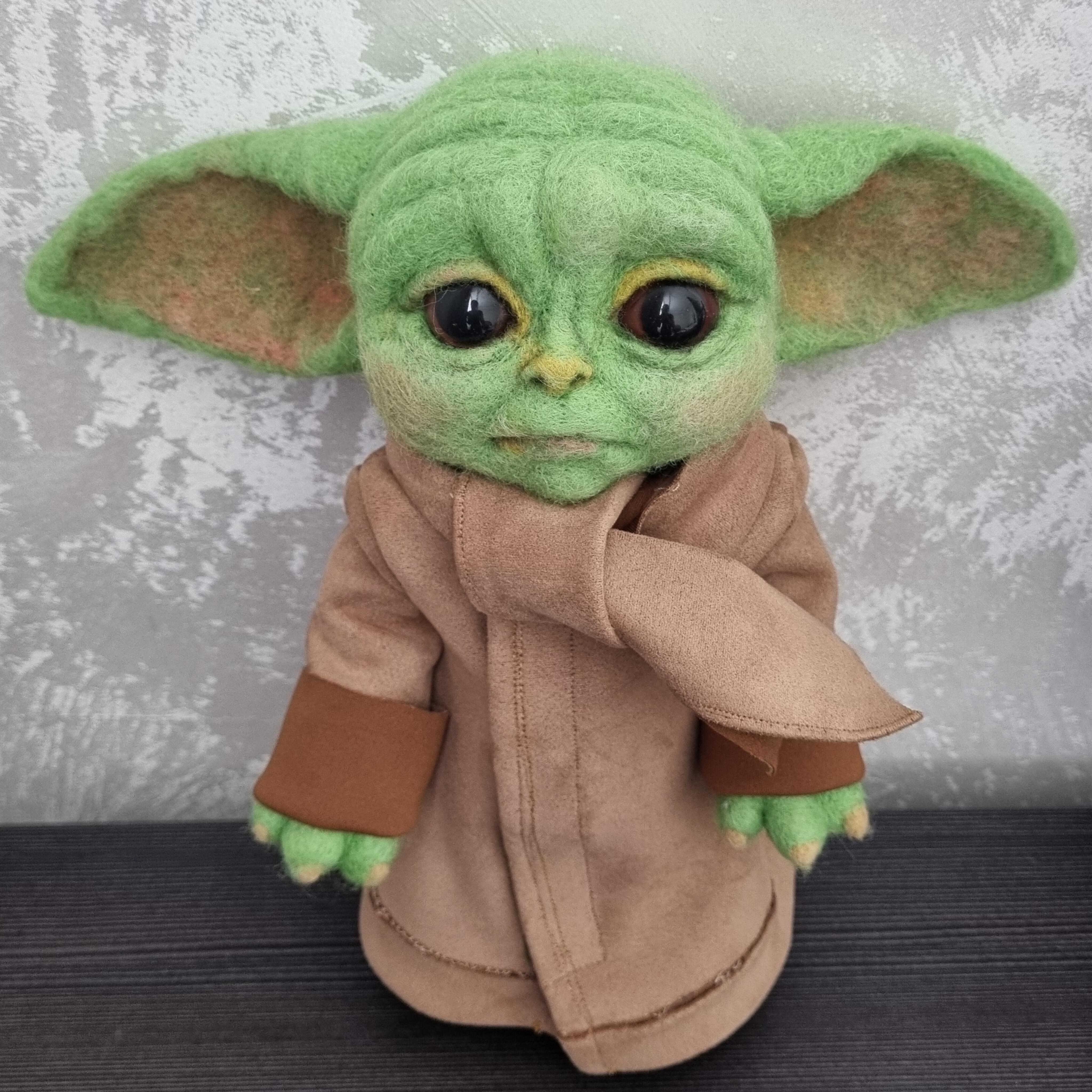 Игрушка ручной работы Yoda Star Wars сухое валяние из шерсти 27 см (01_P0502021332) - фото 12