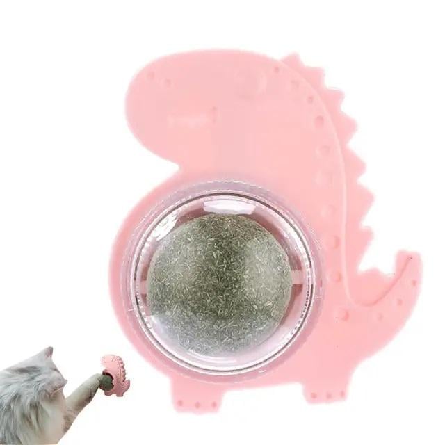 Іграшка кулька для котів обертаюча котяча м'ята Динозавр Рожевий (a7c4fac3) - фото 2 Іграшка кулька для котів обертаюча котяча м'ята Динозавр Рожевий (a7c4fac3) - фото 2