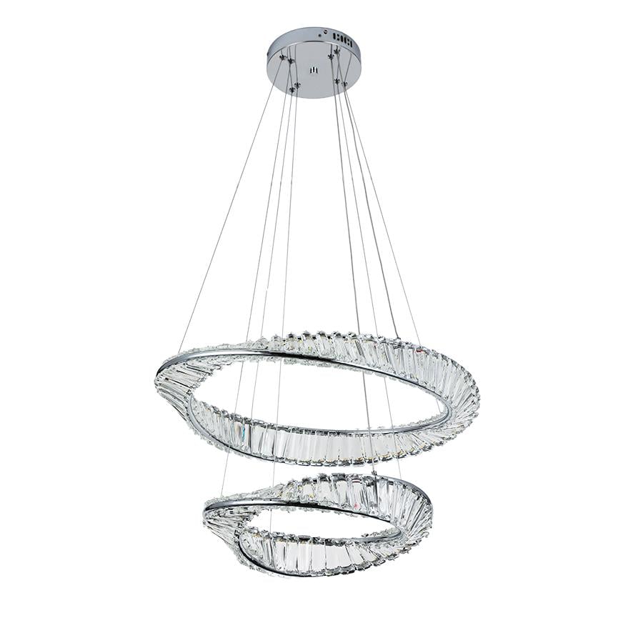 Люстра подвесная хрустальная LED кольца Levistella 799L8812 600/400 CH Хром
