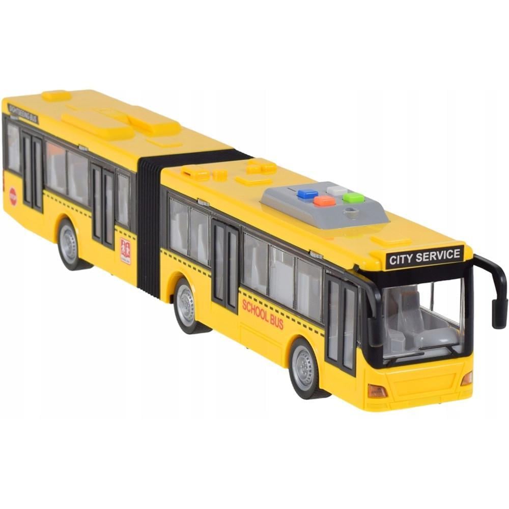 Игрушечный автобус Гармошка 1:16 с открывающейся дверью Желтый (33305374)