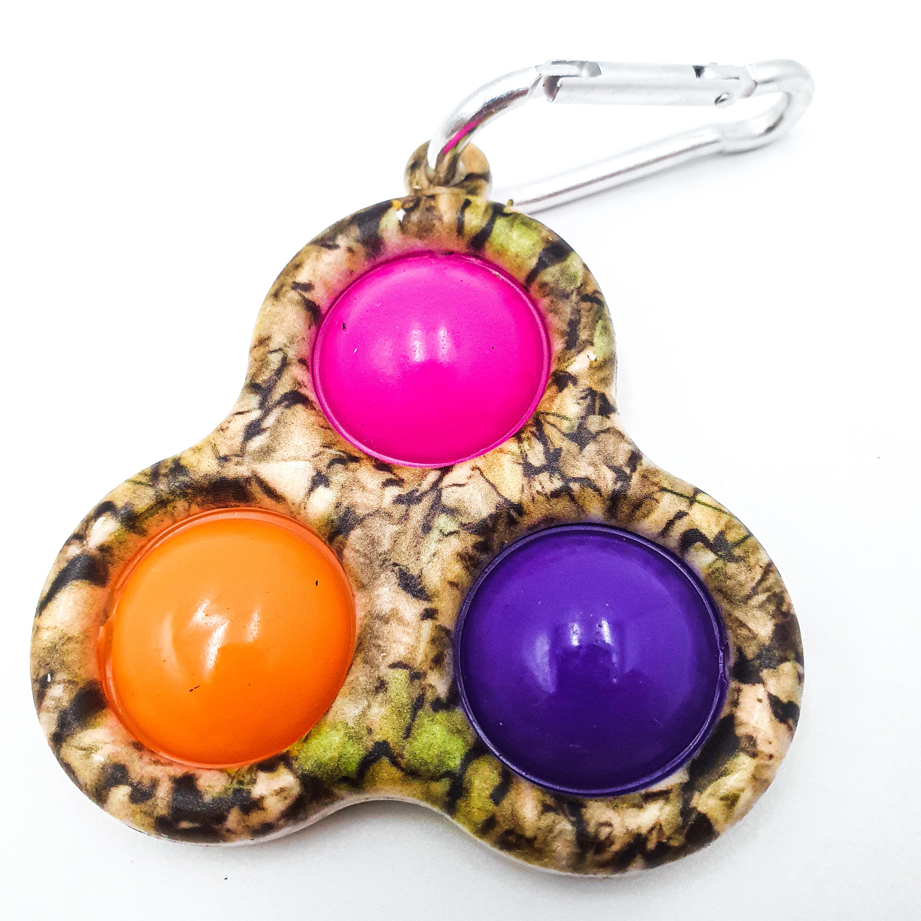 Сенсорна іграшка 2в1 антистрес і спінер силіконова нескінченна пупирка Симпл Дімпл UKC Simple Dimple коричневий