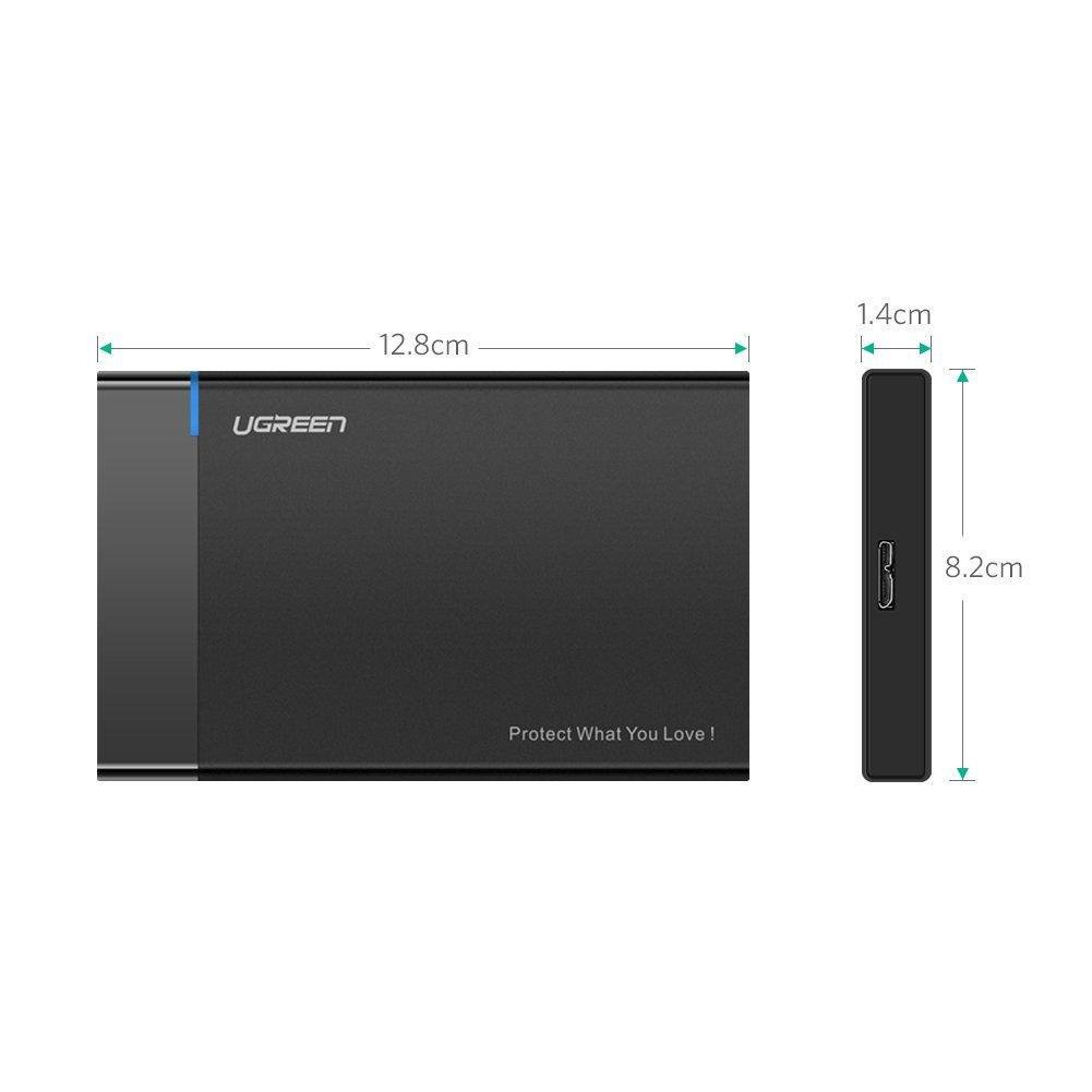 Внешний корпус для жесткого диска Ugreen US221 HDD/SSD карман SATA 2,5" USB 3.0 Черный - фото 8